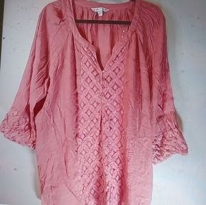 Counterpart 3X rose pink top flower top